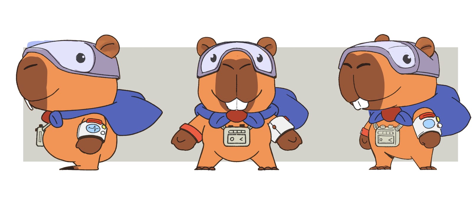 Concept art da Capy na versão herói